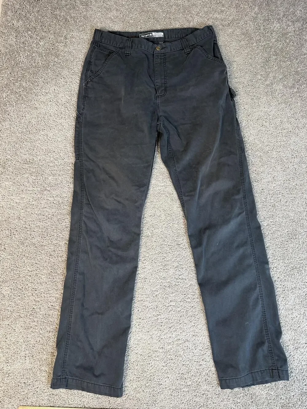 Carhartt Pants Mens 36x36 Black Carpenter Relaxed Fit Canvas Workwear Pockets